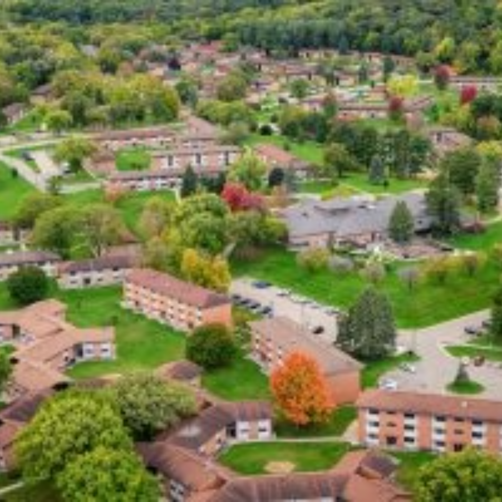 Aerial view of Eagle Heights living community