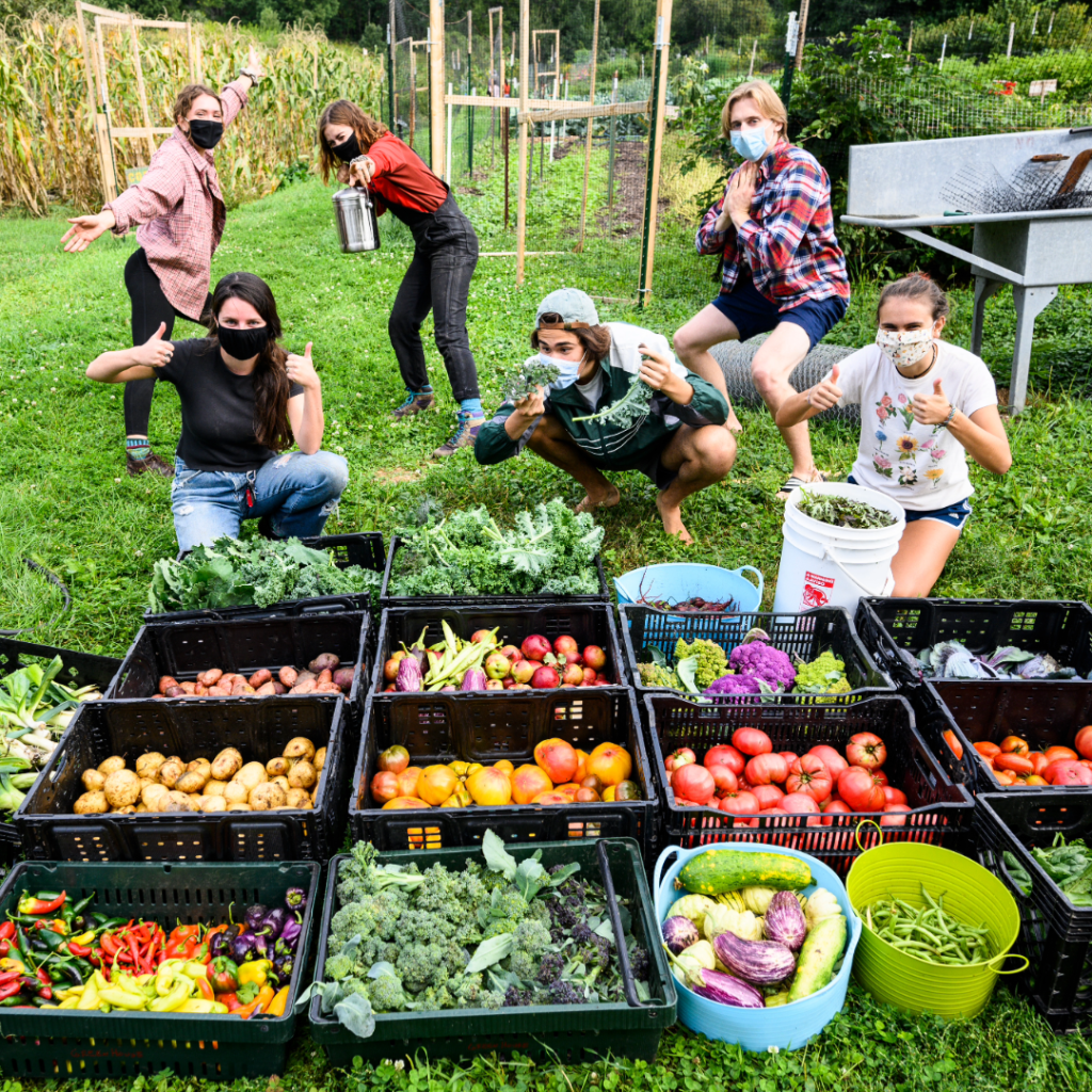 F.H. King club members posing in front of their produce before taking it to the farmers market.