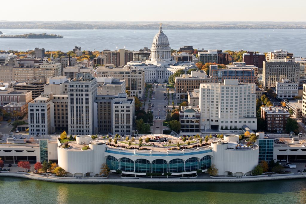 Aerial view of Monona Terrace